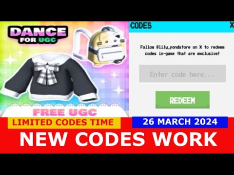 *NEW CODES MARCH 26, 2024* [LIMITED CODES TIME] Dance for UGC ROBLOX