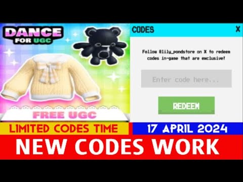 *NEW CODES APRIL 17, 2024* Dance for UGC ROBLOX | LIMITED CODES TIME