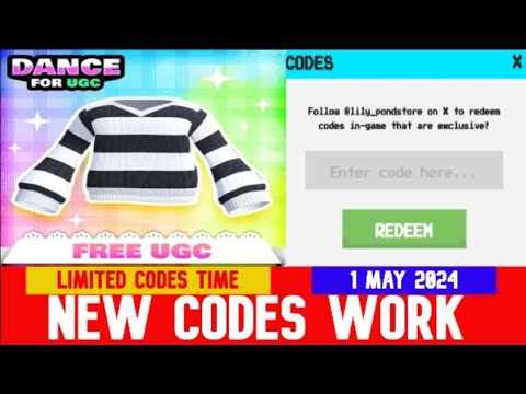 *NEW CODES May 1, 2024* Dance for UGC ROBLOX | LIMITED CODES TIME