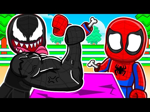 Roblox ARM WRESTLING Simulator with Spiderman & Venom!